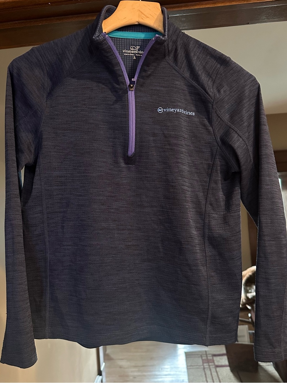 Vineyard Vines Boy’s Heather Navy Quarter-Zip Pullover Sweater
